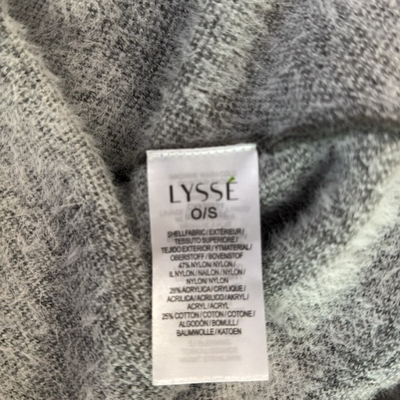 Lysse Tribeca Hooded Sweater Poncho Gray and White Plaid Open Cardigan - Picture 7 of 8